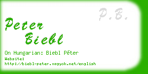 peter biebl business card